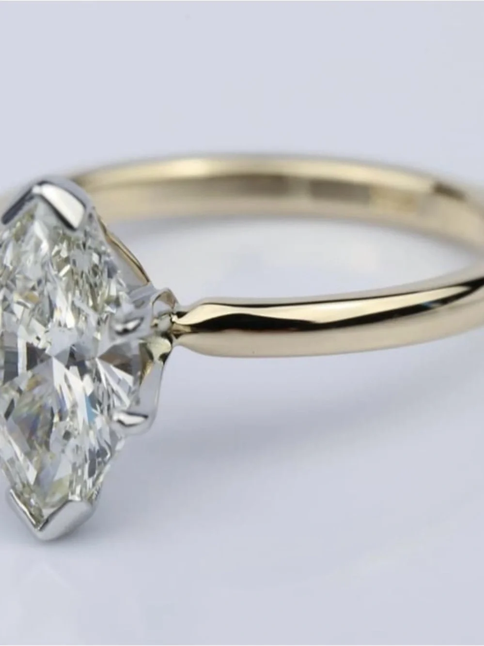 Marquise Diamond Solitaire Ring in Yellow Gold